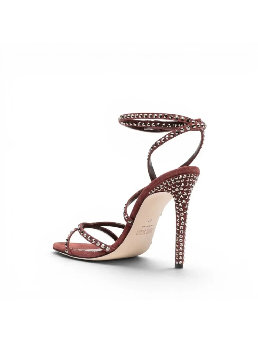Paris Texas Holly Zoe 105 Stud Embellished Sandals Brown EU39 US 8.5 NIB